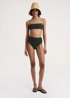 Totême Balconette Recycled Polyamide Blend Bikini Top In Dark Green