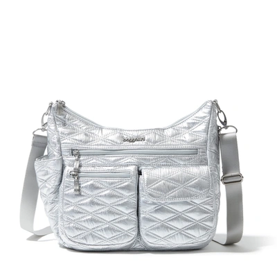 Baggallini Modern Everywhere Hobo Bag In Silver