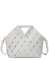 Tiffany & Fred Smooth & Perforated Leather Shoulder Bag In White