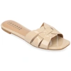 Journee Collection Journee Womens Arrina Wide Width Flat Sandals In Beige