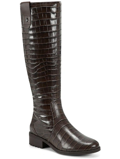 Easy Spirit Rhonda Womens Leather Block Heel Knee-high Boots In Multi