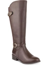 Karen Scott Leandraa Womens Faux Leather Riding Boots Knee-high Boots In Brown