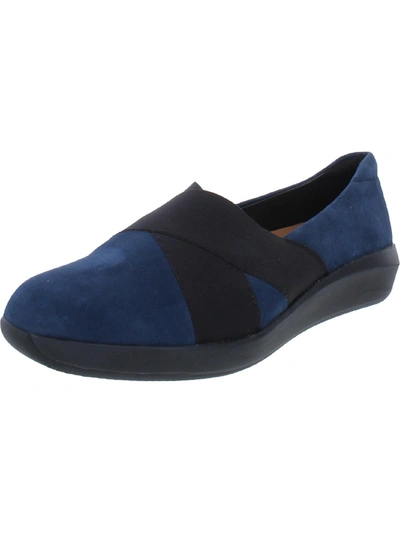 Clarks Tawnia Band Womens Leather Dress Sport Slip-on Sneakers In Blue