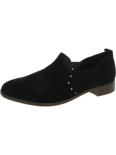 Clarks Trish Bell Womens Suede Slip On Round-toe Shoes In Black