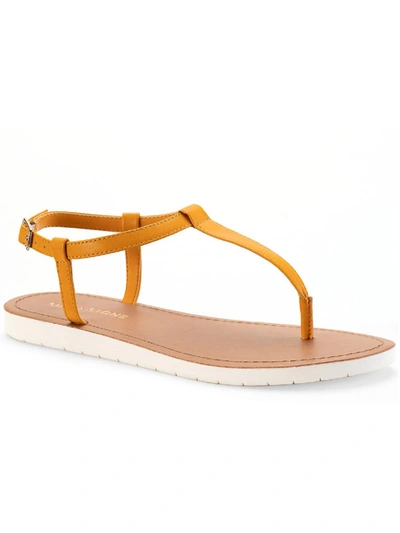 Sun + Stone Kristi Womens Ankle Summer Thong Sandals In Gold