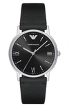 EMPORIO ARMANI LEATHER STRAP WATCH, 41MM,AR11013