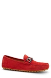 Gucci Kanye Suede Driver Shoes In Red