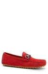 Gucci Kanye Suede Driver Shoes In Ruby