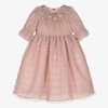 GRACI GIRLS PINK EMBROIDERED TULLE DRESS