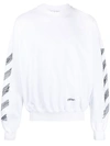 Off-white Brushed Cotton Scribble Diag Hoodie In White
