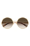 Chloé Rounded Sunglasses In Gold