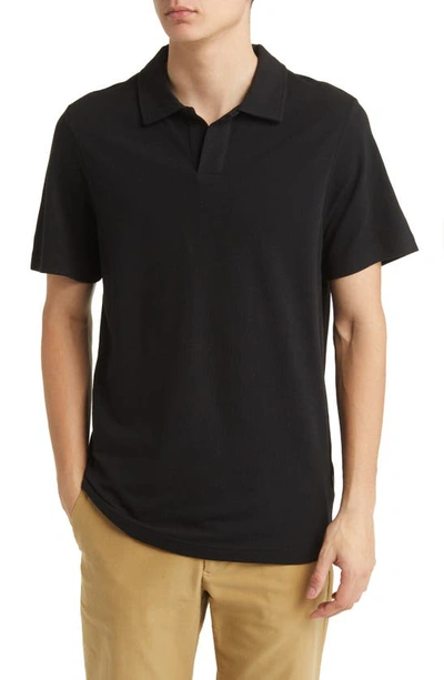 Nn07 Ross Short Sleeve Polo Shirt In Black