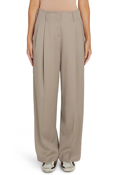 Golden Goose Journey Wool Gabardine Wide-leg Trousers In Roasted Cashew