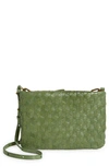 Madewell Puffy Woven Crossbody Bag In Sweet Basil