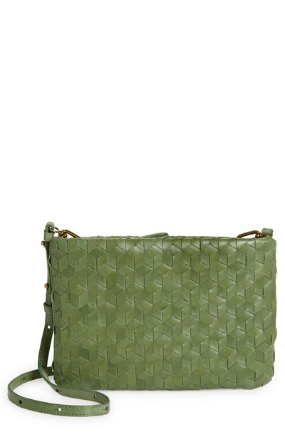 Madewell Puffy Woven Crossbody Bag In Sweet Basil