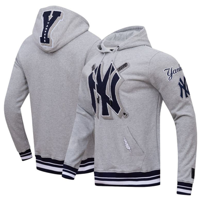 Pro Standard Heather Gray New York Yankees Mash Up Logo Pullover Hoodie