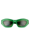 Bottega Veneta 51mm Rectangular Sunglasses In Green
