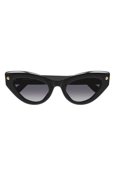 Alexander Mcqueen Acetate Cat-eye Sunglasses W/ Studded Detail In Black