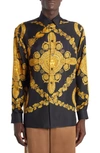 VERSACE HERITAGE FIT BAROCCO PRINT SILK BUTTON-UP SHIRT