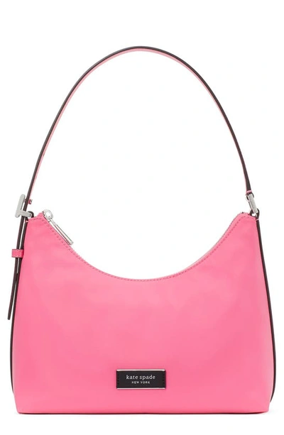 Kate Spade Sam Icon Small Recycled Nylon Shoulder Bag In Pink Cloud
