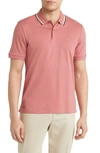 Hugo Boss Penrose Tipped Polo In Open Pink