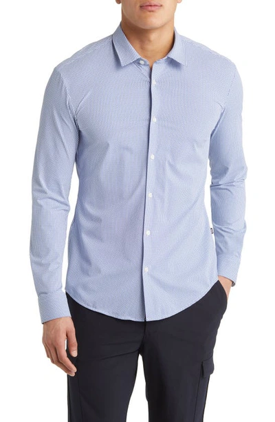 Hugo Boss Roan Slim Fit Stretch Button-up Shirt In Bright Blue