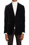 Tom Ford Shelton Fluid Velvet Cocktail Jacket In Black