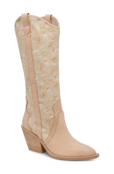 Dolce Vita Navene Western Boot In Rose Multi Nubuck