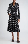 Dolce & Gabbana Logo Silk-blend Midi Dress In Black