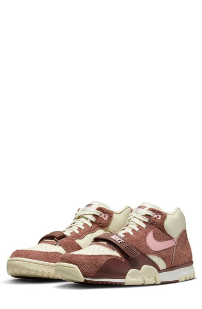 Nike Air Trainer 1 Sneakers Dark Pony / Soft Pink In Brown