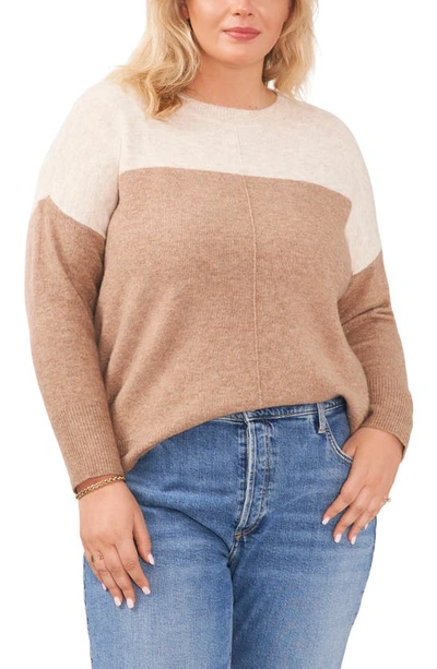 Vince Camuto Colorblock Sweater In Taupe