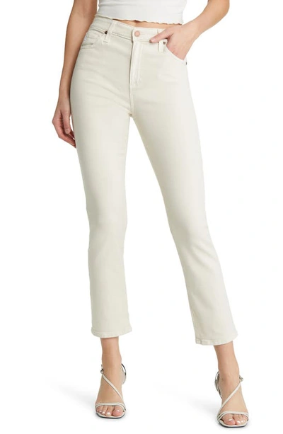 Ag High-rise Slim Straight Jeans In Beige