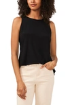 Vince Camuto Womens Lace Square Neck Pullover Top In Rich Black