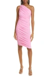 Norma Kamali Diana Ruched Stretch-jersey Dress In Candy Pink