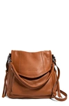 Aimee Kestenberg All For Love Convertible Leather Shoulder Bag In Chestnut W Gunmetal