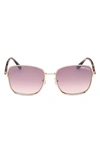 Tom Ford Fern 57mm Square Sunglasses In Shiny Rose Gold