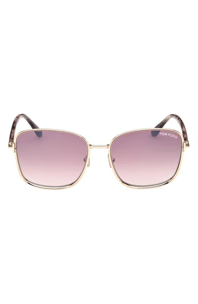 Tom Ford Fern 57mm Square Sunglasses In Pink