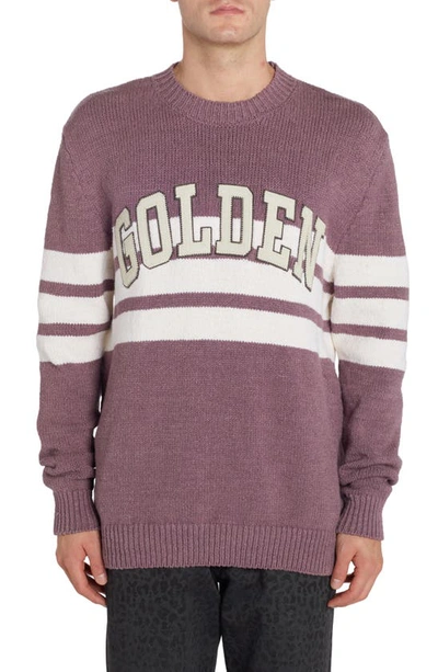 Golden Goose Journey College Sweater In Purple