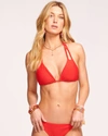Ramy Brook Jones Triangle Braided Bikini Top In Red Ribbon