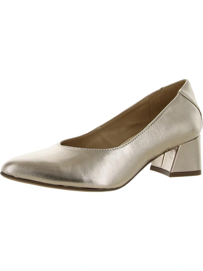 Naturalizer Malynn Womens Leather Pointed Toe Pumps In Silver
