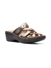 Clarks Merliah Karli Womens Leather Slip On Strappy Sandals In Multi