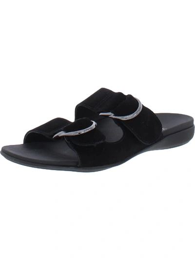 Vionic Corlee Womens Suede Slip On Slide Sandals In Black