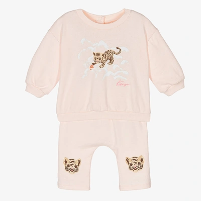 Kenzo Baby Girls Pink Cotton Logo Tracksuit