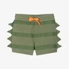 Stella Mccartney Green Dinosaur Drawstring Shorts In Green