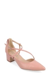 Journee Collection Journee Womens Galvinn Crisscross Strap Pointed Toe Pumps In Blush