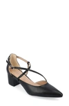 Journee Collection Journee Womens Galvinn Crisscross Strap Pointed Toe Pumps In Black