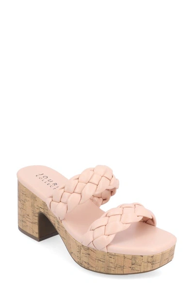 Journee Collection Tru Comfort Kyaa Vegan Leather Platform Sandal In Blush