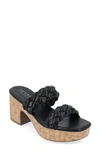 Journee Collection Tru Comfort Kyaa Vegan Leather Platform Sandal In Black