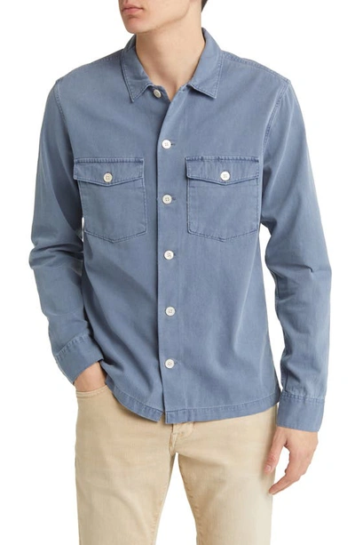 Allsaints Spotter Button-up Shirt Jacket In Camo Blue