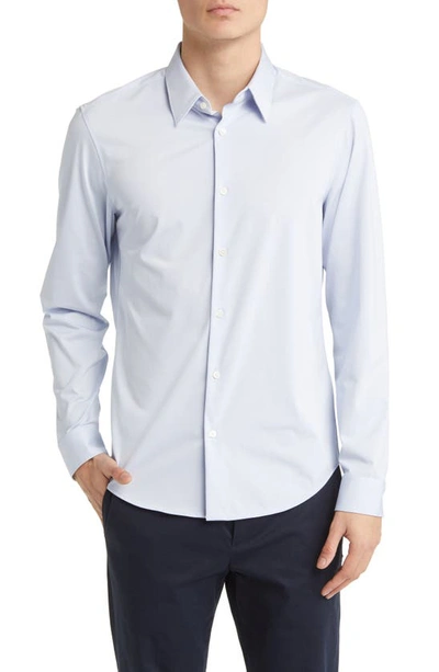 Theory Sylvain Structure Knit Regular Fit Shirt In Blue